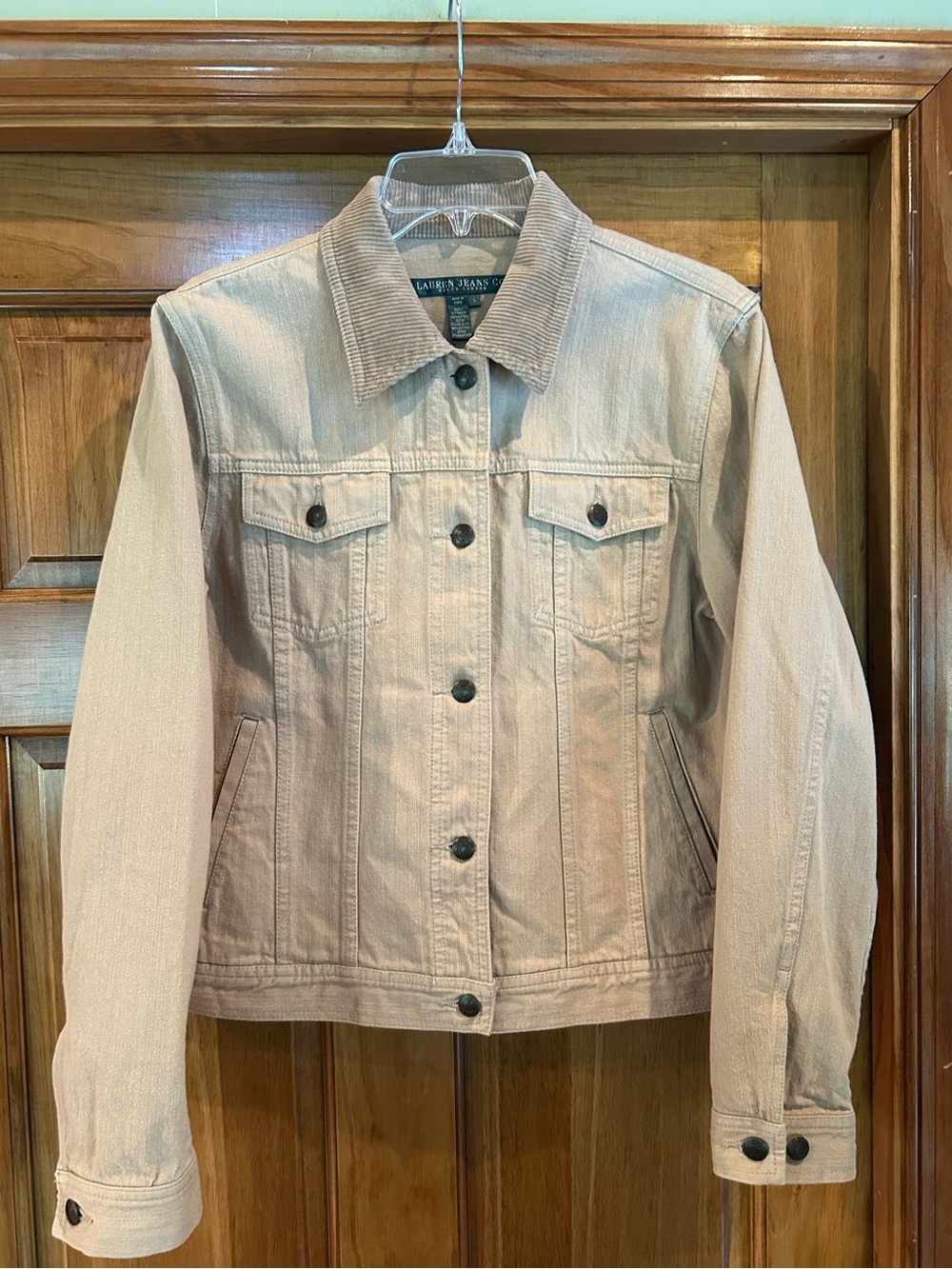 Lauren Jeans Company Women's Beige Jean Jacket